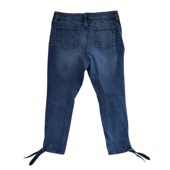 St John's Bay Skinny Leg Ankle Tie Jeans Size 18 - Picture 2 of 5